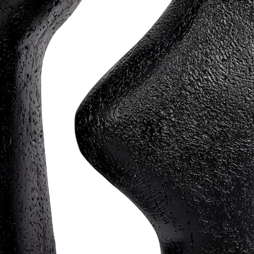 Modern Abstract Sculptural Table Lamp with Drum Shade, Black and White - color: Black