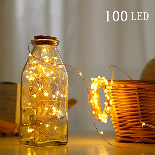 Twinkle Star 33ft 100LED Copper Wire String Lights Fairy String Lights 8 Modes USB Powered with Remote Control for Wedding Party Home Christmas Decoration, Warm White - color: Warm White, size: 33ft