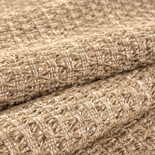 Luul Home Easy Jute Rugs 4x6 Natural Color Living Room Indoor Outdoor Area Rug for Farmhouse Patio and Kitchen Rug High Traffic Washable Easy to Clean Solid Boho Woven Design Outside Carpet (4 x 6) - color: Natural, size: 4' x 6' (Rectangular)
