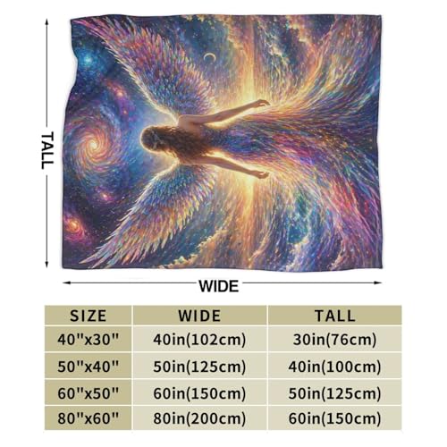 Angel Wings Blanket Gifts for Women Kids, Dreamy Mystical Flannel Blankets, Warm Cozy Soft Throw for Bedroom, Camping, Couch, Decor 40x50 in - color: Angel, size: 40"x50"