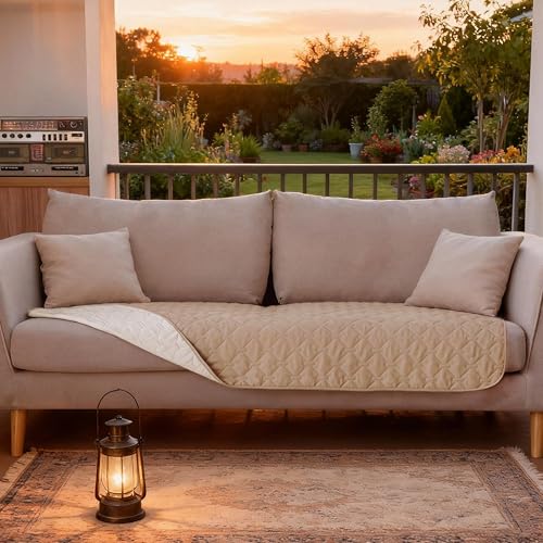 gogobunny 100% Double-Sided Waterproof Dog Bed Cover Pet Blanket Sofa Couch Furniture Protector for Puppy Large Dog Cat, Reversible (30x70 Inch (Pack of 1), Dark Beige/Light Beige) - color: Dark Beige/Light Beige, size: 30x70 Inch (Pack of 1)