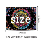 Heopapin Blacklight Tapestry Trippy Galaxy Mandala Tapestries UV Reactive Butterflies Flower Wall Hanging Tapestry for Bedroom Living Room 59.1L x 51.2W - size: 59.1"L x 51.2"W