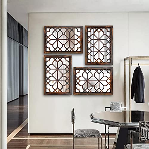 Wocred Set of 2 Rectangular Wall Mirror,Gorgeous Rustic Farmhouse Accent Mirror,Caramel Color Entry Mirror for Bathroom Renovation,Bedrooms,Living Rooms and More(11”x15”) - color: Caramel Color, size: 11x15 inch - 2 PCS