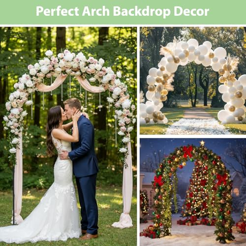 RUBFAC 7.8ft Garden Arch Trellis for Climbing Plants Outdoor, Metal Arch Frame Garden Arbors and Arches, Outdoor Archway for Flower Vines Wedding Bridal Party Decoration, Black - color: black
