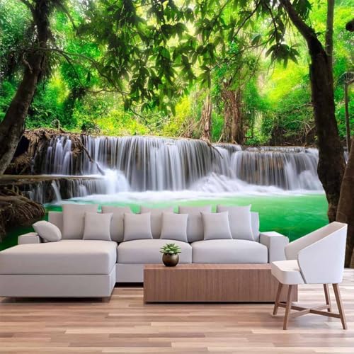 FENDROM Waterfall Majestic Beautiful Landscape Tapestry Nature River Mountain Wall Hanging Jungle Nature Green Forest Wall Art for Bedroom Living Room Dorm - color: River, size: 90"L x 71"W