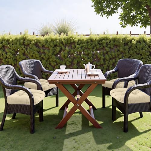 MTMR Outdoor Chair Cushions Set of 2, 19x19 Waterproof Wicker Seat Cushions for Patio Furniture, Thick Tufted Outdoor Replacement Furniture Pad for Porch Lawn Wicker Desk Dining Rocking Chair, Cream - color: Cream