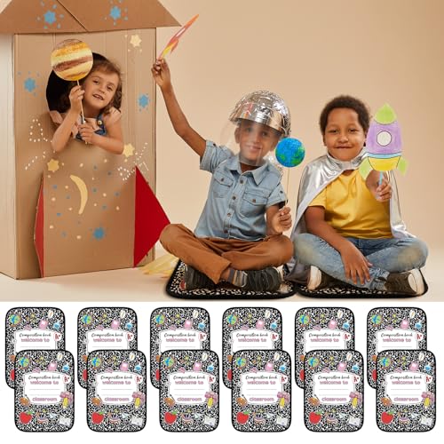 Tinideya 12 Pcs Kids Carpet Circle Seats for Class 16 Inch Round Classroom Rug Back to School Floor Cushions Soft Educational Mat Non Slip First Day of School Learning Playing Areas(Composition Book) - style: Composition Book