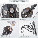 YLONG-ZS 2PK Crystal Plug in Wall Sconce Hanging Lamp Shelf Dimmable Wall Sconces Adjustable Wall Lights with Wall Sconces Wall Mount Plug in Lamps for Bedroom Living Room - color: YLW13black