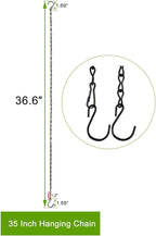 Chain for Hanging Plants,35 Inch Black Hanging Basket Chain Kits with Hooks for Bird Feeder Hanging Plant Extender Porch Wind Chime (Black, 35 Inch-2PCS)