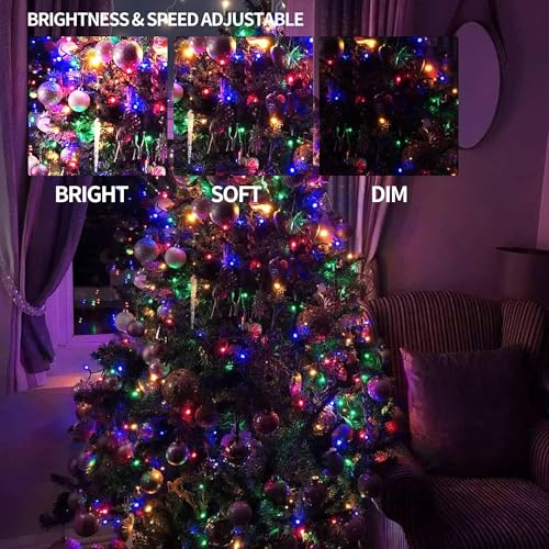 Dazzle Bright Color Changing Christmas Lights, 33ft 100 LED RGB String Lights with Remote & Timer, USB Powered Fairy Lights for Indoor Outdoor Xmas Tree Party Wedding Halloween Decorations - color: RGB (Red, Green, Blue)