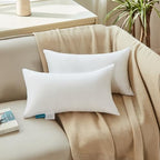 Oubonun 12 x 20 Throw Pillow Inserts - Soft, Plush & Decorative Down Alternative Pillows for Couch Sofa Bed, Machine Washable - White, Pack of 2 - size: 12x20 Inch (Pack of 2)