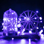 Halloween Purple Fairy String Lights: 12 Pack 7 Ft 20 LED Battery Operated Firefly Lights on Black Wire Starry Moon Lights for DIY Party Bedroom Patio - color: Purple, size: 12 Pack