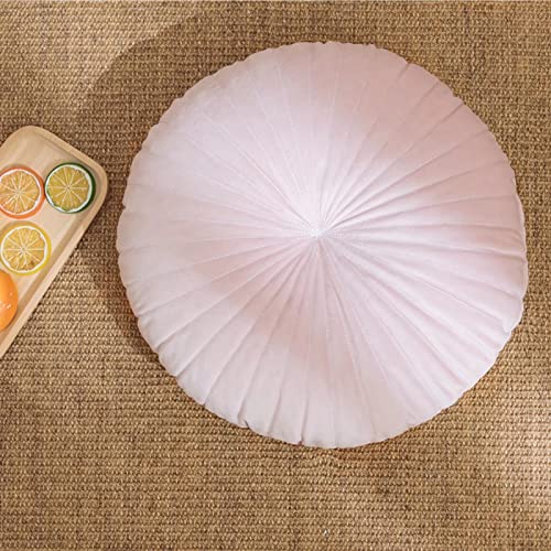 HLOVME Round Pillow Cushion for Couch Velvet Decorative Small Throw Pillow Solid Color for Living Room Bed Floor 15.7”, Light Pink - color: Z02-light Pink