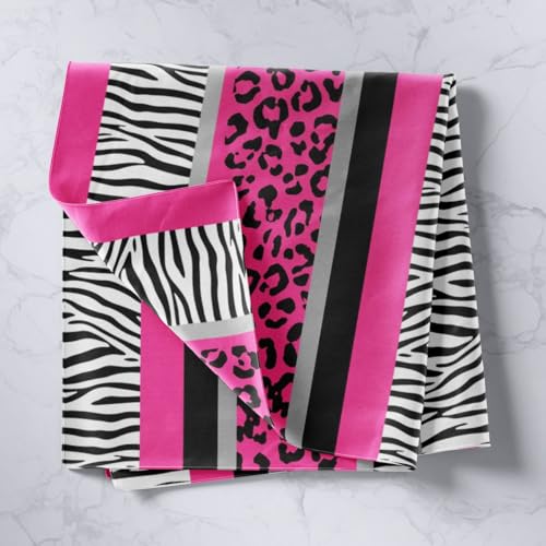 Feelyou Zebra Stripes Tapestry Leopard Wall Hanging for Kids Boys Girls Pink Black White Zebra Leopard Fur Wall Blanket Wild Animal Skin Texture Art Decor for Bedroom Living Room Medium 59x59 - color: Multi 012, size: 59"L x 59"W