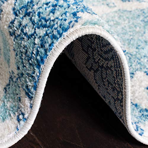 SAFAVIEH Madison Collection Runner Rug - 2'3" x 8', Cream & Turquoise, Boho Chic Glam Paisley Design, Non-Shedding & Easy Care, Ideal for High Traffic Areas in Living Room, Bedroom (MAD600E) - color: Cream/Turquoise, size: 2'3" x 8' (Runner)