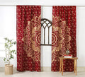 Popular Handicrafts Indian Hippie Bohemian Beautiful Ombre Maroon Color Mandala Curtain Panels Gold - color: Maroon Gold, size: 38"W x 83"L (Pack of 2)