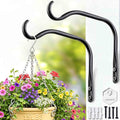 Lifyzoon Durable Plant Hangers Brackets: 2 Pack 6 Inch Outdoor Metal Hanging Plant Brackets - Rustproof Wall Hooks for Hanging Flower Basket Wind Chimes and Lanterns - size: 6Inch-2Pack
