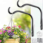 Lifyzoon Durable Plant Hangers Brackets: 2 Pack 6 Inch Outdoor Metal Hanging Plant Brackets - Rustproof Wall Hooks for Hanging Flower Basket Wind Chimes and Lanterns - size: 6Inch-2Pack