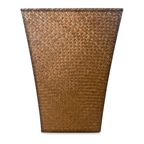 Taper Seagrass Planter - 20-Inch Tall Large Tree Planter - Handwoven Natural Square Basket for Indoor & Outdoor Plants - Stylish Decorative Flower Pot for Patio, Garden, and Home - color: Coffee