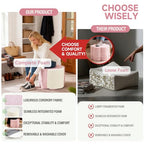 Tiita Floral Pouf Ottoman, Foot Stools Ottoman with Foam Chunk Filling, Puff Foot Rest for Couch, Living Room, Kids Room, Pink - color: Flower Pink