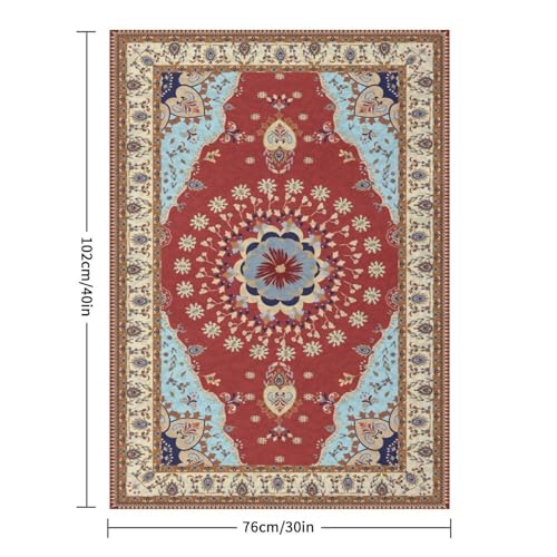 Boho Throw Blanket,Blue Red Ethnic Farmhouse Pattern Soft Throw Blanket for Couch Sofa Camping Office Travel Home Bedroom Decor All Seasons 30"x40" - color: Boho-15, size: 30x40in