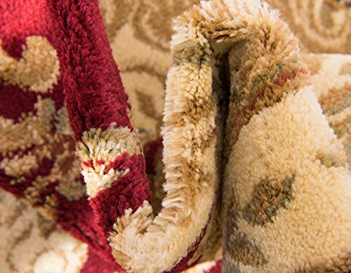 Unique Loom Versailles Collection Area Rug - Charles (5' 3" x 8' Rectangle Red/Cream) - color: Burgundy/ Ivory, size: 5'3" x 8' (Rectangular)