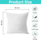 Throw Pillow Inserts (Set of 5, White), 18x18 Inches - Premium Cushion Fillers for Sofa, Bed, and Home Décor (18x18 Inch (Pack of 5))