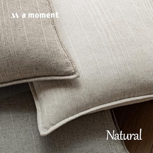a moment Linen Pillow Covers Set of 2,Boho Farmhouse Throw Pillowcases Neutral Textured Decorative Covers for Couch Sofa, Linen Blend Accent Case Cushion Living Room Home Decor 26"x26" Beige Grey - color: Beige Grey, size: 26" x 26" (Pack of 2)