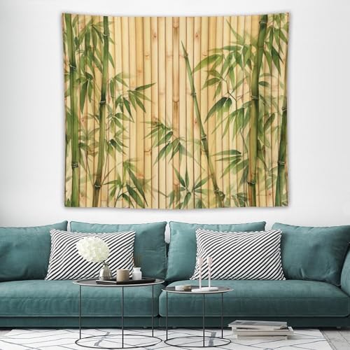 HZOHNAGO Bamboo Tapestry Chinese Style Green Leaves Printed Wall Tapestry Painting Wall Hanging for Bedroom Living Room Dorm 60" W x 50" H - color: Bamboo-6, size: 60"L x 50"W