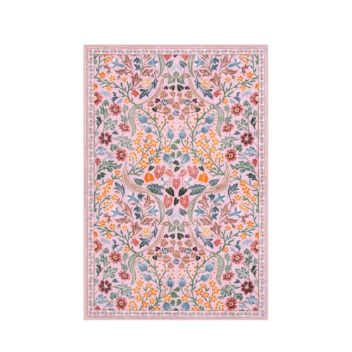 Moynesa Floral Pink Washable Rug, 2x3 Boho Bathroom Rugs Non Slip Soft Bedroom Accent Mat Ultra Thin Flower Small Indoor Door Mat for Entryway Kitchen Bedside, Pink - color: Pink, size: 2' x 3' (Rectangular)
