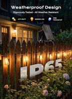 Brightown 76FT Solar String Lights Outdoor Waterproof, Patio Lights with Remote and 23+1 LED Shatterproof Bulbs, Dimmable & Timable, 3 Light Modes, Solar Lights Outdoor for Yard Camping Party Outside - size: 76FT(23 Sockets)