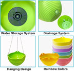 7 Pack 8 Inch Plastic Self-Watering Hanging Planters,Colorful Garden Flower Plant Pot Container Baskets with Drainer Chain for Indoor Outdoor Use,7 Colors