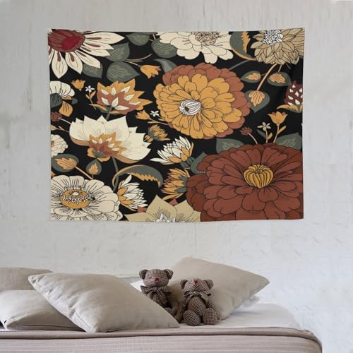 Boho Vintage Floral Tapestry Wall Hanging,Bohemian Blossom Tapestries, Multi Color Tapestry for Bedroom Home Hippie Wall Decor 40"x30" - color: Boho Floral-1, size: W40xL30in