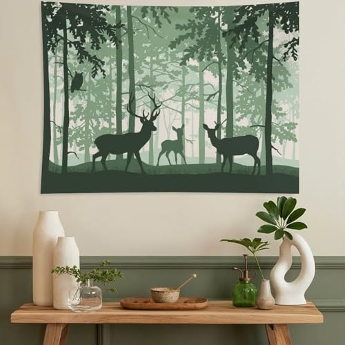 ZhiRain Rustic Deer Tapestry Wall Hanging Farmhouse Cabin Lodge Country Forest Hunting Wild Animal Vintage Elk Tapestries Home Decor for Living Room Bedroom Apartment Dorm 30"x40" - color: Cabin-21, size: 30"L x 40"W