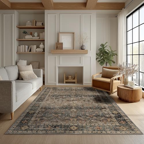 Ruaruarug Washable Area Rug 4x6 for Living Room, Bedroom, Ultra Soft Non Slip Stain & Fade Resistant, Pet & Kids Friendly, Suitable for High Traffic Areas Easy to Clean for Office Kitchen, Camel - color: Camel, size: 4' x 6' (Rectangular)