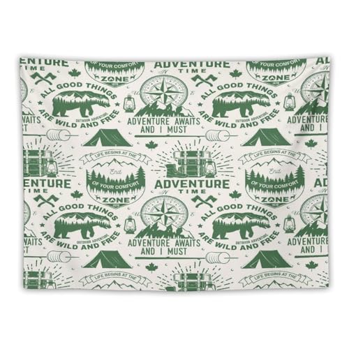 ZhiRain Cabin Retro Rustic Lodge Tapestry Wall Hanging Bear Country Hunting Wild Animal Adventure Tapestries Home Decor for Living Room Bedroom Farmhouse Apartment Dorm 30"x40" - color: Cabin, size: 30"L x 40"W