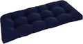 downluxe Outdoor Bench Cushion for Patio Furniture, Water Resistant Tufted Overstuffed Porch Swing Cushions, Thick Outdoor Loveseat Cushions, 48" X 18" X 5", Navy, Set of 1