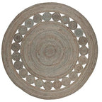 SAFAVIEH Natural Fiber Collection Area Rug - 6'6" Round, Grey, Handmade Jute, Boho Farmhouse Braided Design (NF364C) - color: Grey, size: 6'6" (Round)
