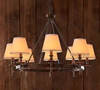 Small Lamp Shade Set of 6 Chandelier Shades 3" X 6" X 5" White Linen Lampshade Clip-On Bulb - color: White