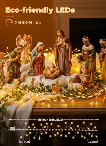 Flowing Fairy Lights Plug in with 14 Modes, 10FT 388LED Twinkle Firecrackers String Lights Indoor Waterproof, Christmas Tree Cluster Lights for Bedroom Garland Christmas Decor, Warm White - color: Warm White, size: Flowing - 1pc
