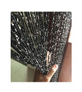 1x2 M Door String Curtain Rare Flat Silver Ribbon Thread Fringe Window Panel Room Divider Cute Strip Tassel for Wedding Coffee House Restaurant Parts, Black - color: Black
