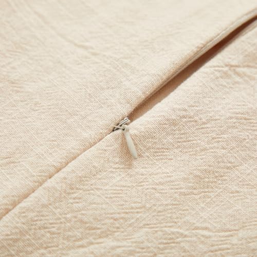 Sunday Praise Set of 2 Linen Fringe Decorative Pillow Covers 18x18 Inch Farmhouse Accent Boho Throw Pillow Cases with Tassels Cozy Soft Square Cushion Covers for Couch Sofa Bed Home Decor,Beige - color: Beige, size: 18" x 18" (Pack of 2)
