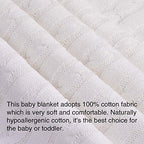 NTBAY 100% Pure Cotton Cable Knit Toddler Blanket, Super Soft Warm Breathable 30x40 Baby Blanket for Crib, Stroller, Nursery, Travel, Newborn, 30x40 Inches, White - color: White