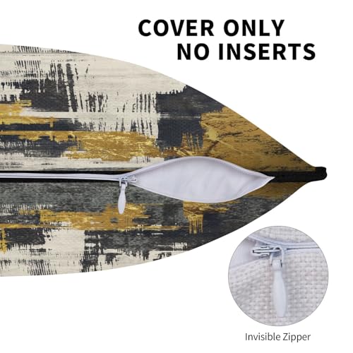 Black Gold Painting Throw Pillow Covers 18x18 Inch Set of 2, Modern Abstract Oil Painting Pillow Cover Abstract Art Painting Doodles Cushion Covers for Sofa Couch Bed Living Room - color: Black Gold, size: 18" x 18" (Pack of 2)