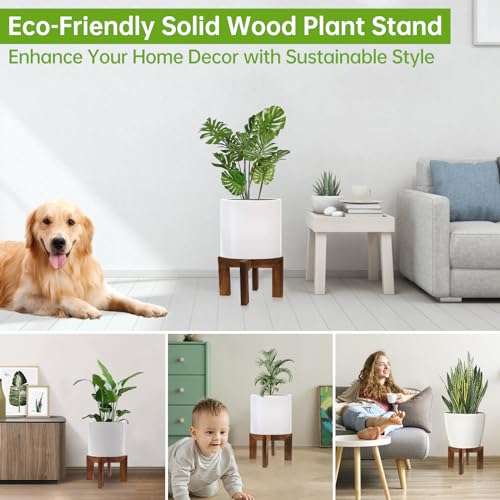 hismocal Wood Plant Stand Indoor/Outdoor for Plants, Large Size Planter Stand Holder,Sturdy and Stable Flower Pot Stand,Fits Most Size Flower Pots In Room(1 Pack)