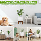 hismocal Wood Plant Stand Indoor/Outdoor for Plants, Large Size Planter Stand Holder,Sturdy and Stable Flower Pot Stand,Fits Most Size Flower Pots In Room(1 Pack)