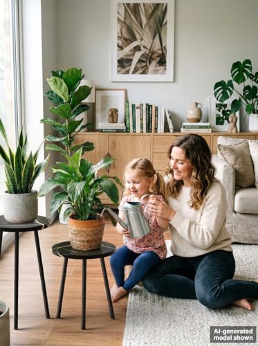 Plant Stand Indoor Tall: Corner Wood Plant Stand 2 Pack Mid Century Modern Decor - Small Round Plant Table for Indoor Plants - Outdoor Plant Holder for Patio Living Room Bathroom Office (Black Marble) - color: Black Marble, size: 14"&20"