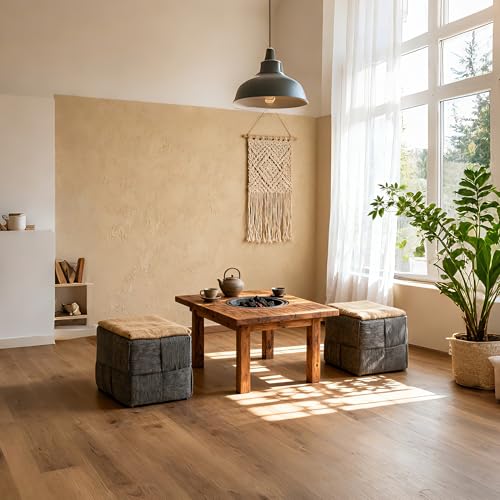 Pouf Ottoman Foot Rest Soft and Comfortable Square Ottoman Square Corduroy Woven Design Sofa Stool (Gray, 1) - color: Grey