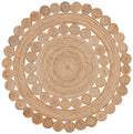 SAFAVIEH Natural Fiber Round Collection 6' Round Natural NFB308A Handmade Boho Country Charm Jute Area Rug - size: 6' (Round)