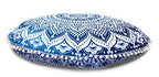 CRAFT KALA 32" Large Round Bohemian Floor Pillow Cover Boho Pouf Cover Mandala Meditation Room Pillows Cover Adults Seating Poufs Cushion Cover for Kids Reading Playroom Blue Ombre - color: Blue Ombre
